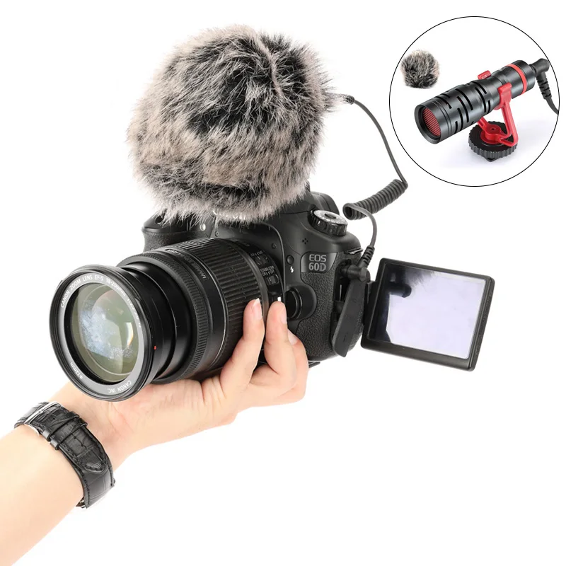 DSLR для микрофонной записи микрофон зеркальной фотосъемки Vlog mic camera youtube microfone