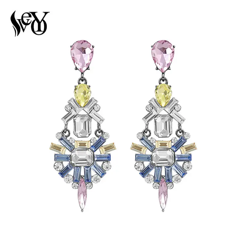 VEYO Crystal Drop Earrings For Women Luxury Long Geometric Hot Sale High Quality | Украшения и аксессуары