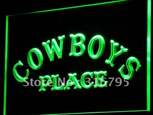 I756 Cowboys место Pub Пивной клуб светодиодный неоновый светильник вывески Вкл/Выкл