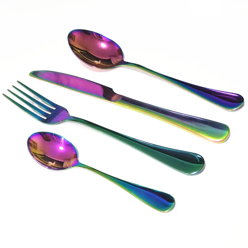 Instagram популярный набор столовых приборов из нержавеющей стали с цветным
