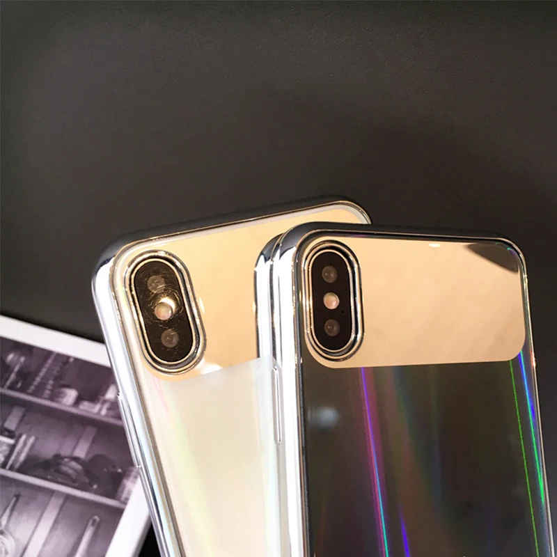 GlamPhone чехол, роскошный зеркальный чехол для телефона для iphone 8 X, крутой лазерный блестящий чехол для iphone X 7, 6, 6S Plus, Жесткий Чехол на заднюю панель, чехол s