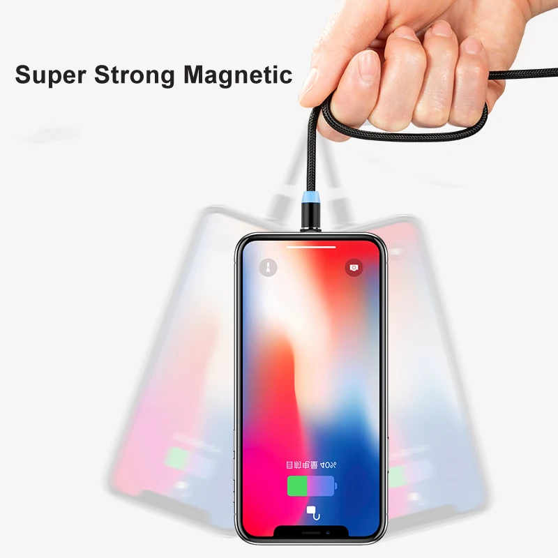 2 метра 6 футов длинное магнитное зарядное устройство для iPhone Магнитный кабель Micro usb type-C кабель для быстрой зарядки для samsung huawei Hornor Xiaomi