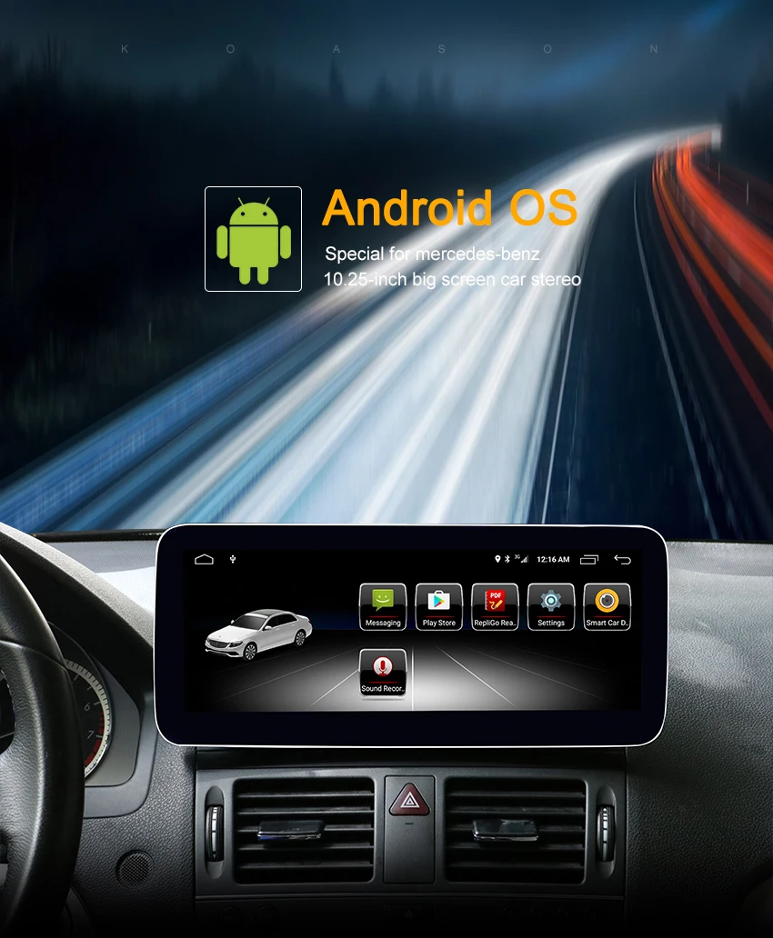 Koasun 8,1 дюймов Android 2008 автомобильный мультимедийный плеер аудио стерео gps навигация для Mercedes Benz C Class W204 S204/CLK 2010