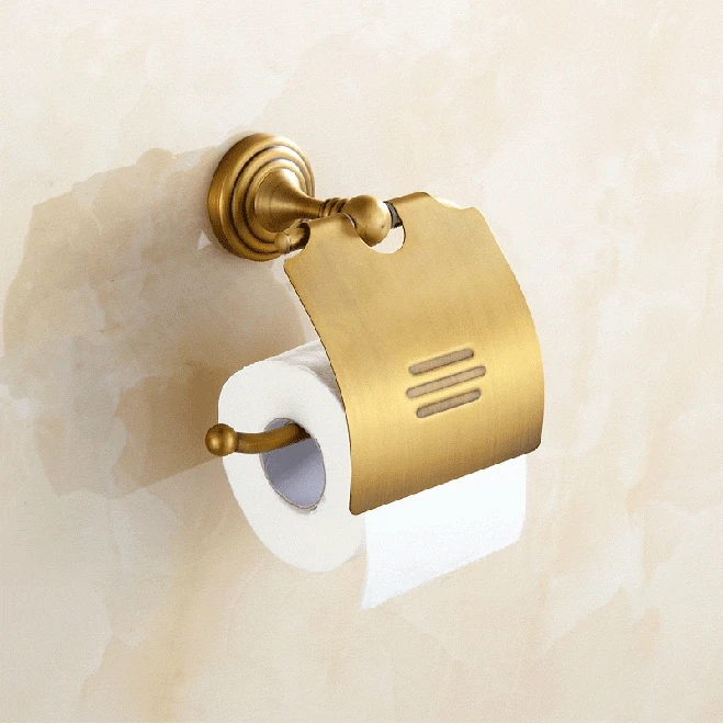 Аксессуары для ванной комнаты AUSWIND винтажный однотонный латунный набор с