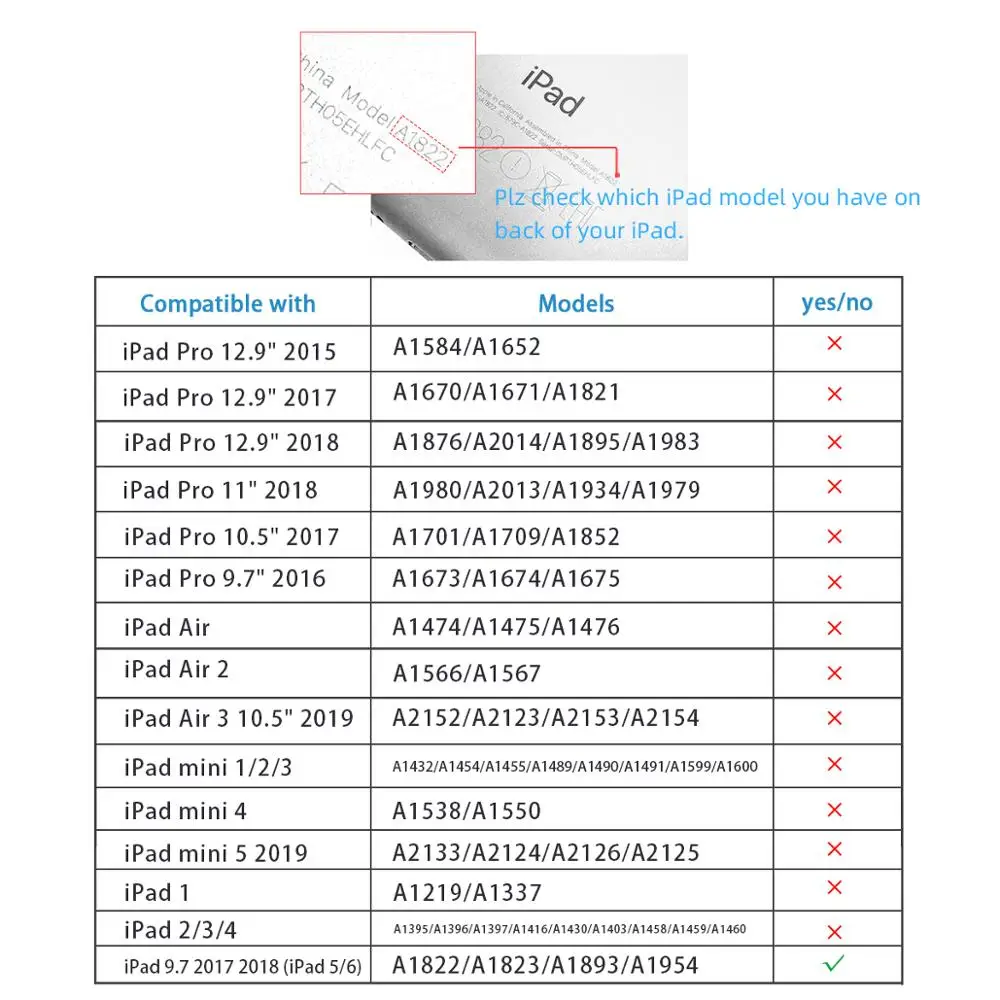 Чехол Batianda для iPad 5 6 с подставкой-карандашом умный чехол из ТПУ мягкая задняя