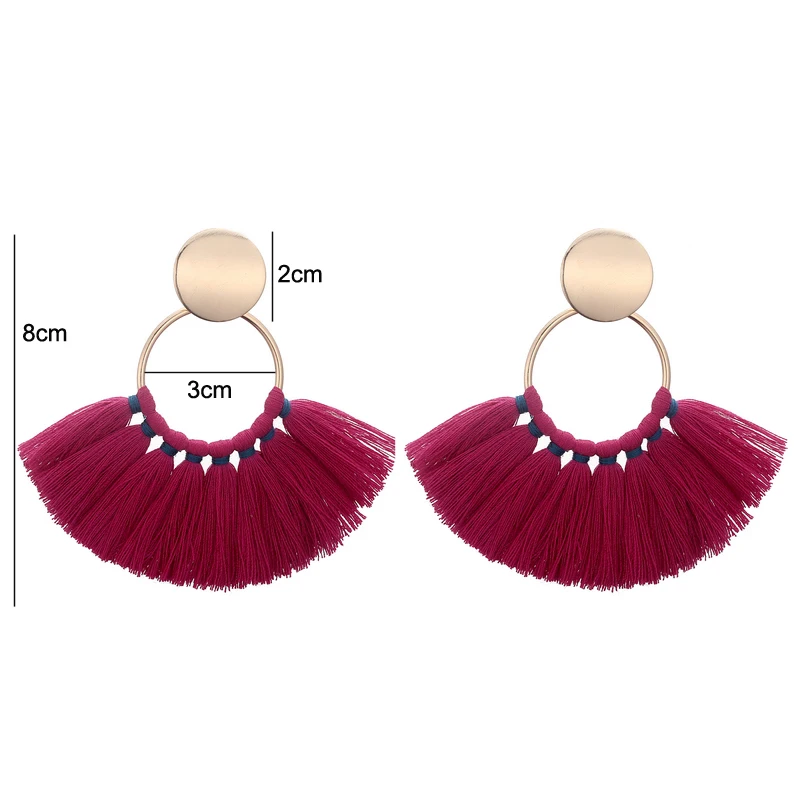 Женские винтажные серьги LOVBEAFAS Boho длинные в богемном стиле с бахромой из хлопка