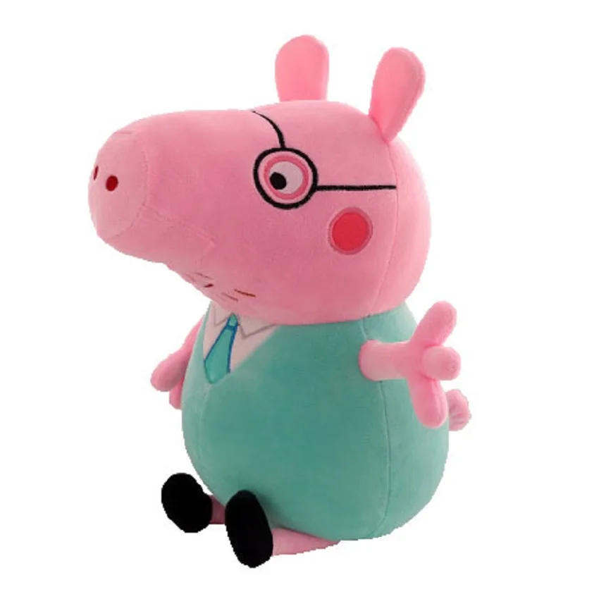 Pig dad 30 см Взрывные Модели поросенок кукла Пегги плюшевые игрушки Пегги розовый Пепе свинья соц Свинья Джордж - Цвет: Pig dad