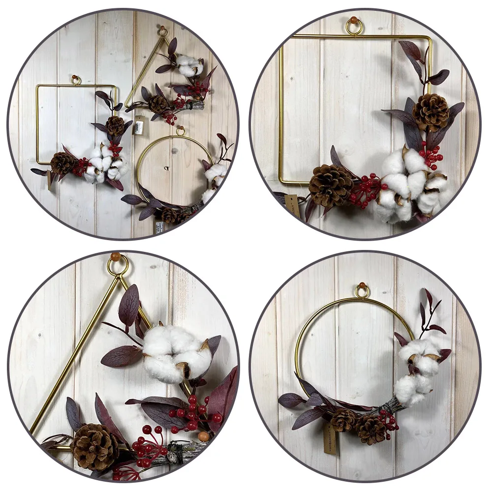 

3pcs Gold Floral Hanging Hoops Set Wedding Engagement Birthday Party Venue Decoration