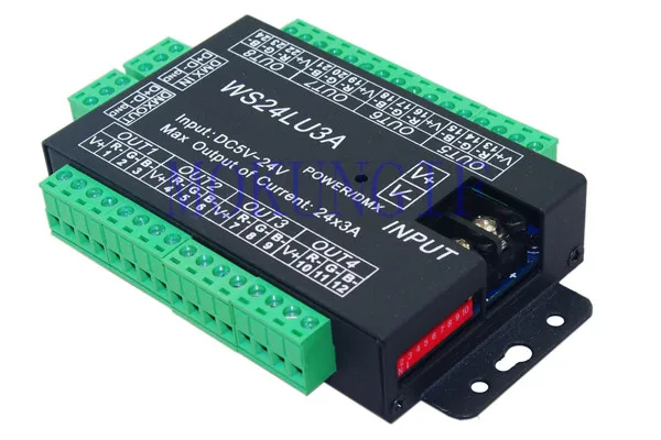 Fast shipping 10Pcs 24CH DMX Controller 512 Decoder RGB LED Strip Module Dump Node 24x3A WS24LU3A 5-24V | Лампы и освещение