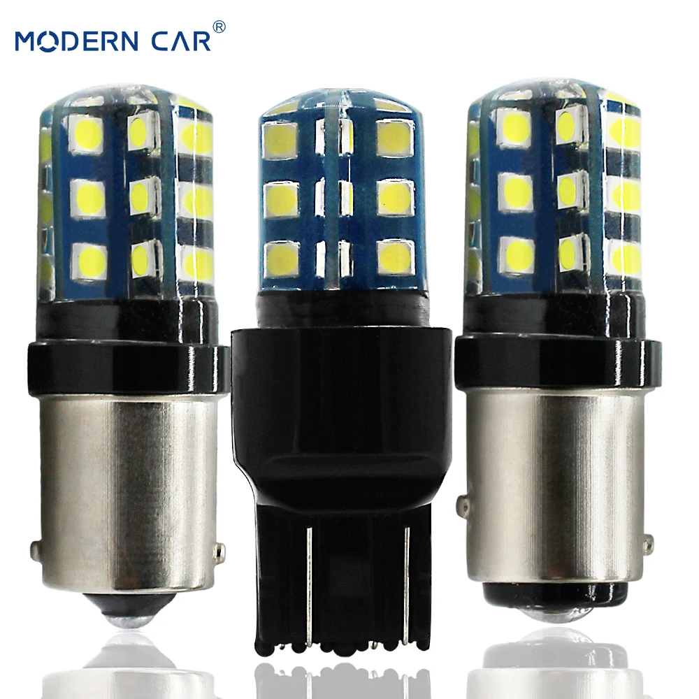 Современные Автомобильные светодиодные лампы P21w 1156 Ba15s 1157 Bay15d 3030 24SMD стоп сигналы