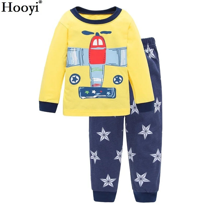 Детские пижамные костюмы Hooyi комплекты одежды для сна маленьких джентльменов с