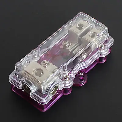 

2 Way Car Fuse Box Holder with Cover Vehicle Fuse Block 3 Inlets 2 Outlets