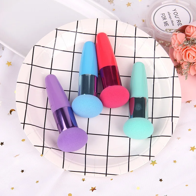 Набор кистей для макияжа круглый набор с губкой грибом и буфами 2019| |