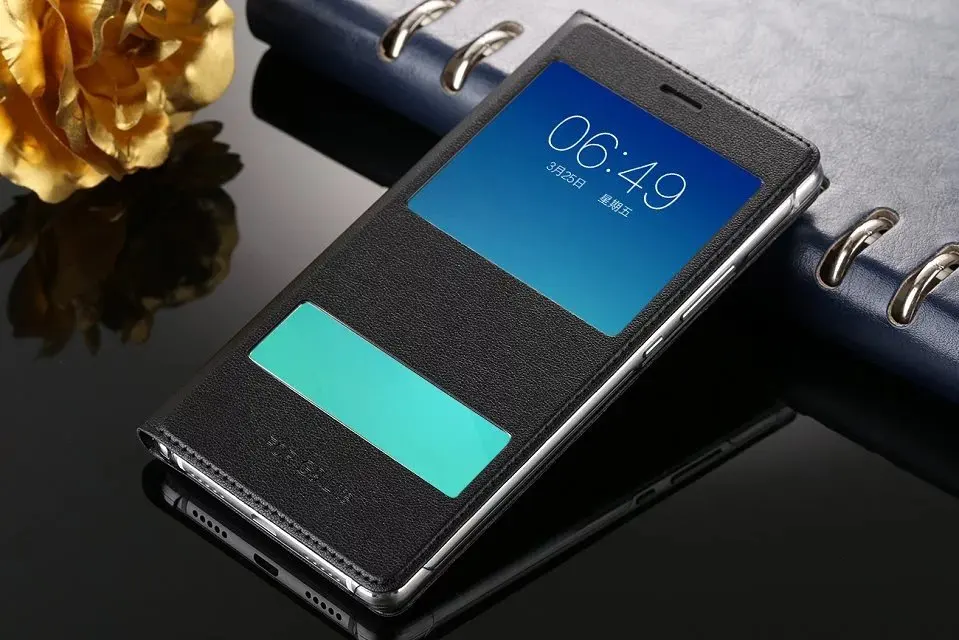 Чехол для Huawei G9 Lite P9 Dual флип-кейс с функциональным окошком крышки PU кожаный задняя