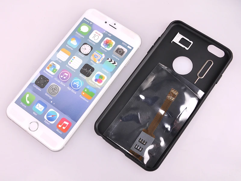 KUMISHI Mobie Телефон Nano Dual Sim-карта Адаптер Конвертер Задняя Крышка чехол для iphone 6 Plus SIM