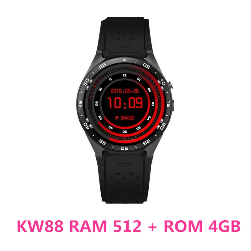 4GB ROM KW88 Новейшие Смарт-часы KW88 PRO SIM+ gps+ GPRS+ 3G+ 1 Гб ram+ 16 Гб rom для Apple iphone 6 6S 8 plus samsung huawei watch - Цвет: 4GB ROM KW88