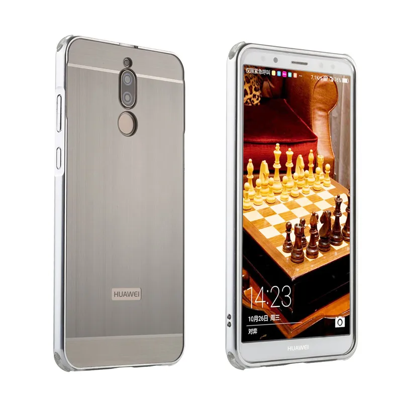 Серебристый Huawei Коврики 10 Lite RNE-L21 покрытие корпуса металлический каркас с кисть задняя крышка Жесткий чехол для huawei Коврики 10 Lite RNE-L01 РНЕ L21 - Цвет: Серебристый