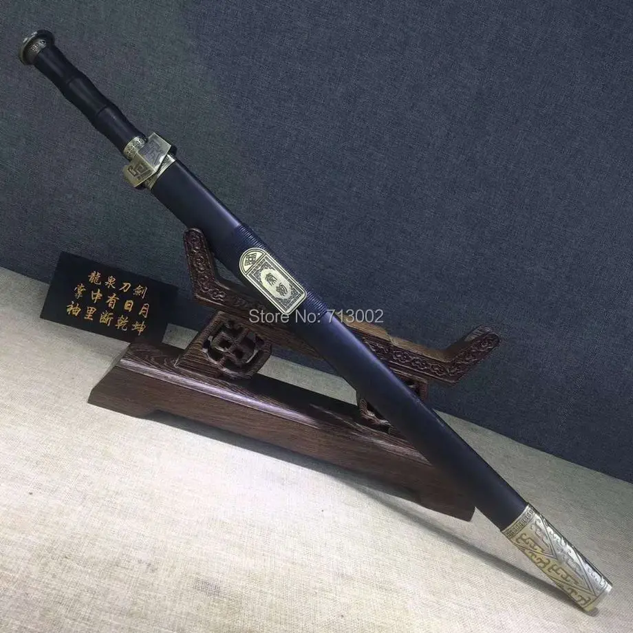 Handmade Forged 60HRC Chinese Wushu Sword Sharp Manganese Steel Blade rosewood with ebony Scabbard