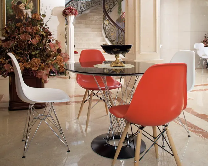 Модная современный дизайн обеденный стул со спинкой с деревянными