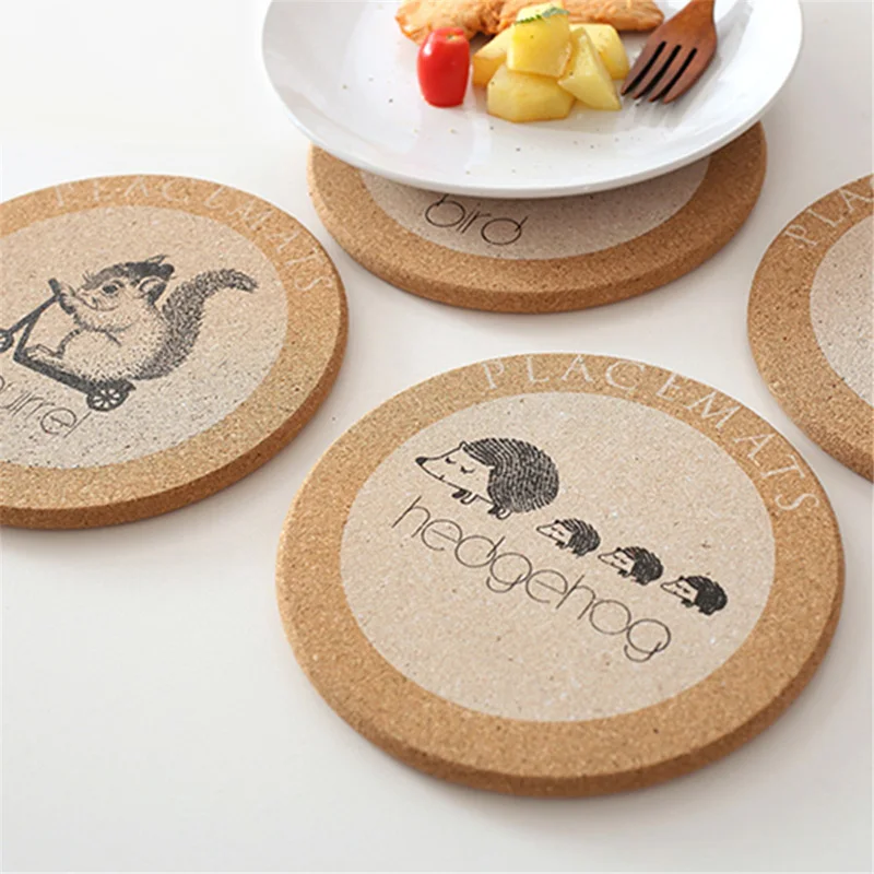 1 шт. пробковая деревянная подставка для напитков чайная кофейная чашка коврик в