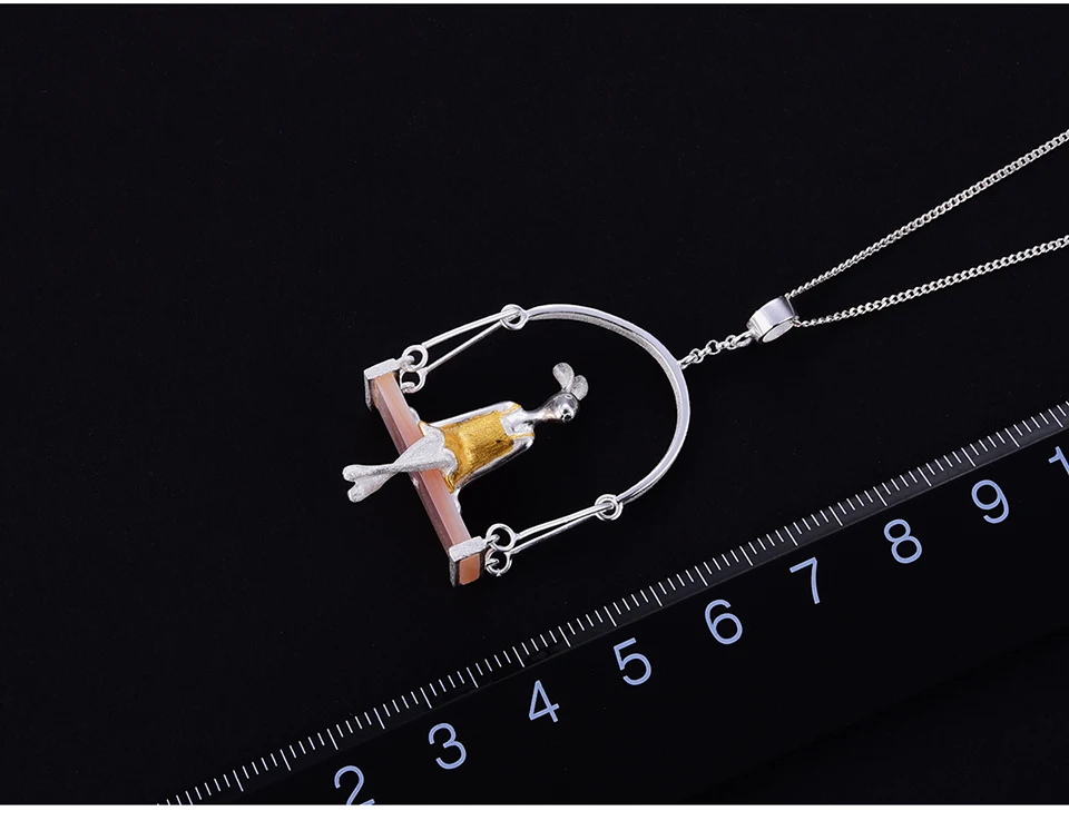 Lotus Fun, настоящее 925 пробы, серебряная натуральная морская раковина, ручная работа, ювелирные изделия, креативная подвеска с кроликом, без цепочки, аксессуары