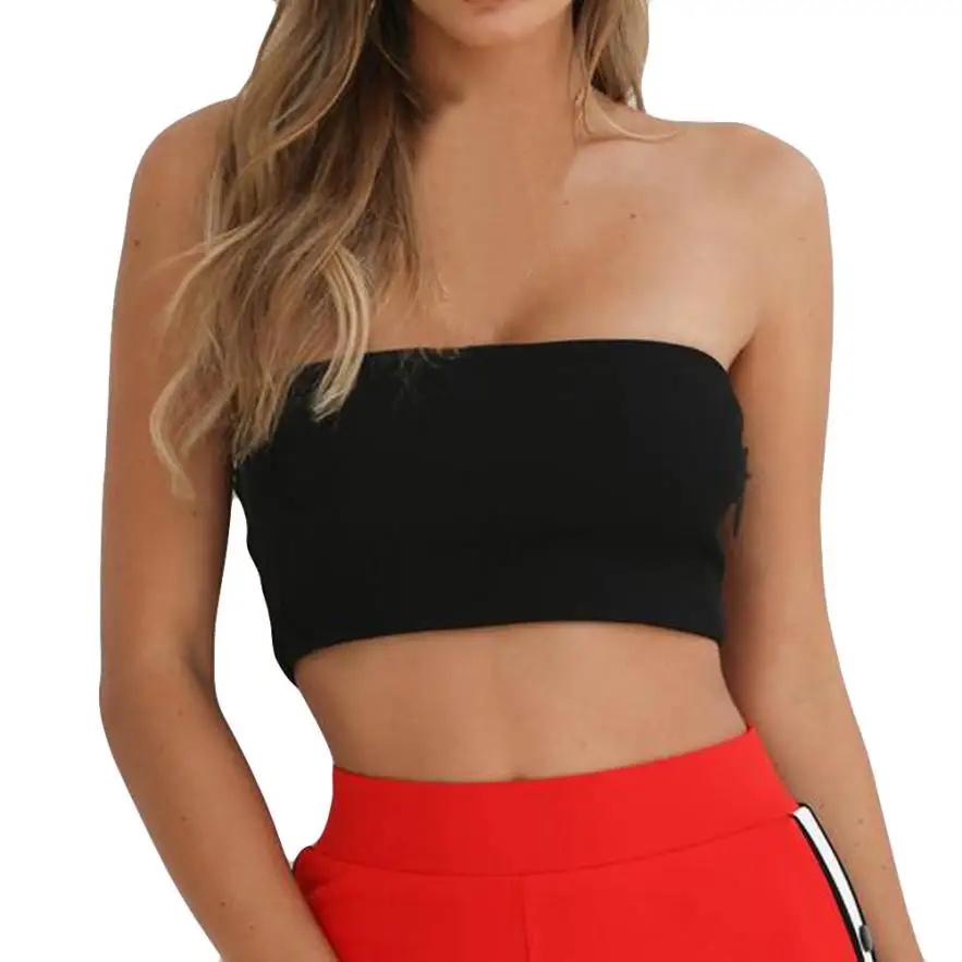 Black Tops FEITONG укороченный топ, модные короткие черные сексуальные топы, женские майки с открытой спиной, женский топ с бретельками на шее, укороченные топы без бретелек - Цвет: Black Tops