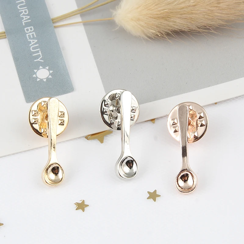 Модная брошь в виде маленькой кофейной ложки 3 цвета женская и детская креативная