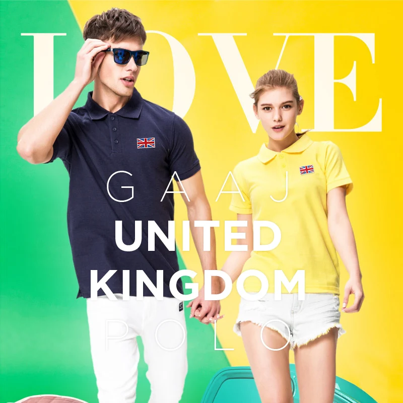 Мужская/женская рубашка-поло GAAJ Повседневная Однотонная рубашка с вышивкой и