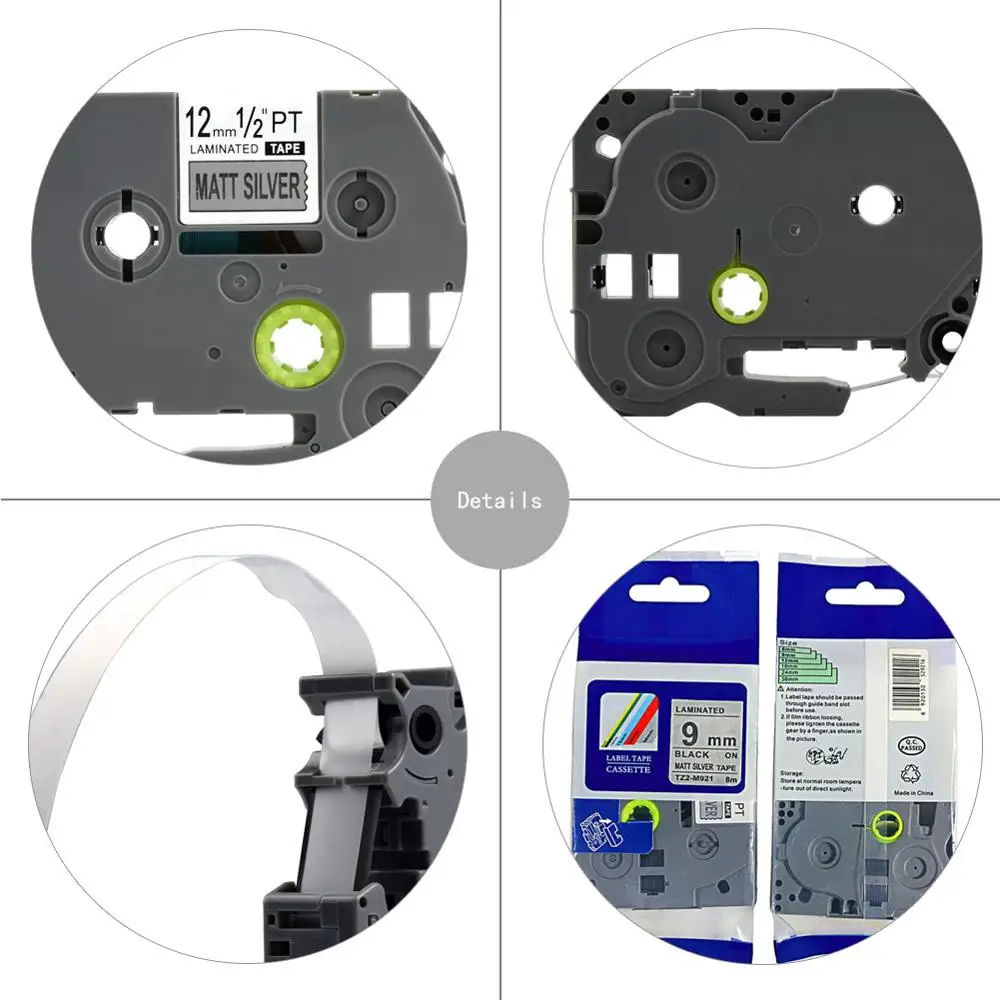 5PCS Compatible TZ Lamintated Label Tape Cartridge 12mm 1/2&quot Black on Matte Silver TZe M931 TZe-M931 for Brother Ptouch Printer |
