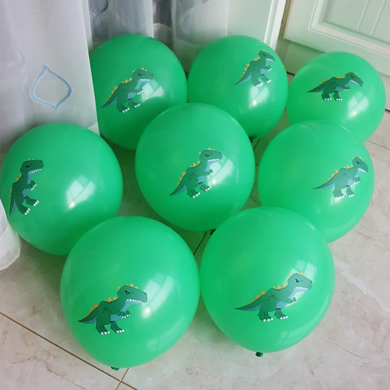 10 шт. дюймов 12 дюймов мультфильм Динозавр зеленый желтый шар Baby Shower детская вечеринка с днем вечерние рождения шар Вечеринка DIY украшения - Цвет: Зеленый