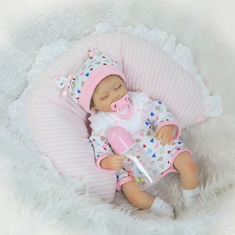 Nicery 16-18 дюймов 40-45 см Bebe Кукла реборн Мягкий Силиконовый мальчик девочка игрушка реборн Детская кукла подарок для ребенка подарок белая одежда шляпа