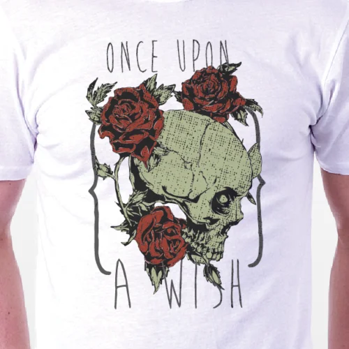 Футболка Once upon a wish: в стиле ретро с черепом розы тату подарок на день рождения