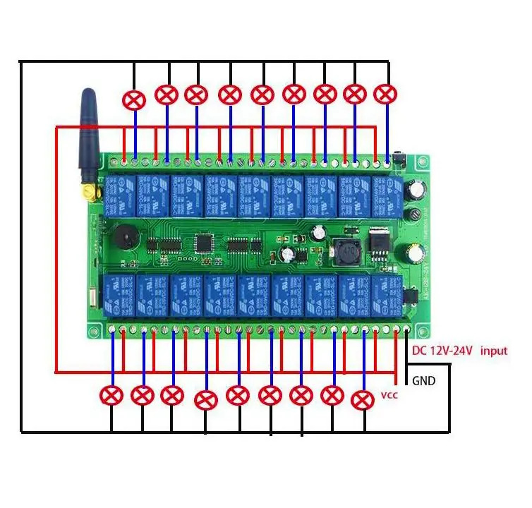 DC 12V 24V широкое напряжение 18 CH 18CH RF беспроводная версия приемник передатчика 315mhz