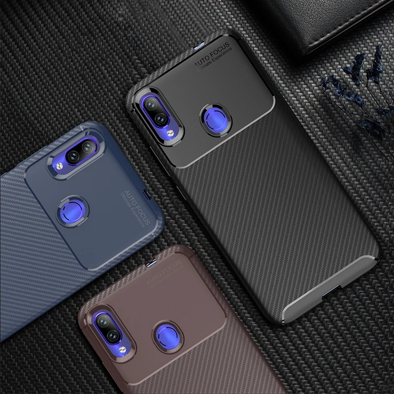 Phone Cases For Xiaomi Redmi 7 Case Carbon Fiber Soft Silicone Anti-Knock Protective Back Cover Redmi7 |