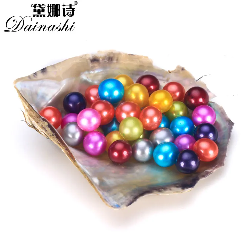 30 шт./лот круглые цветные Свободные жемчужины Устрица акойя свободные окрашенные