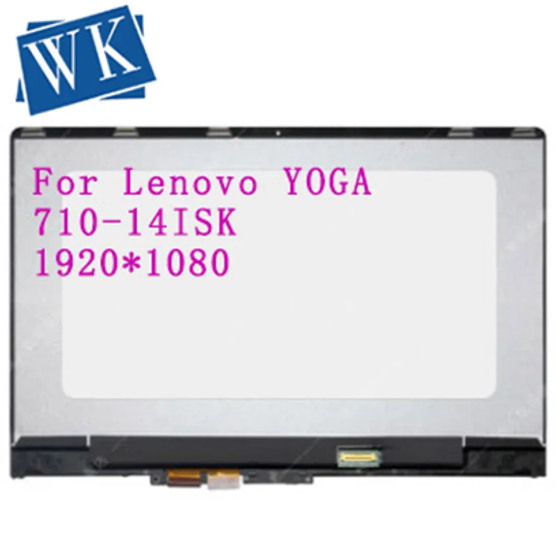 ЖК дисплей с сенсорной панелью в сборе для Lenovo Yoga 710 14ISK 80TY Замена дисплея + рамка