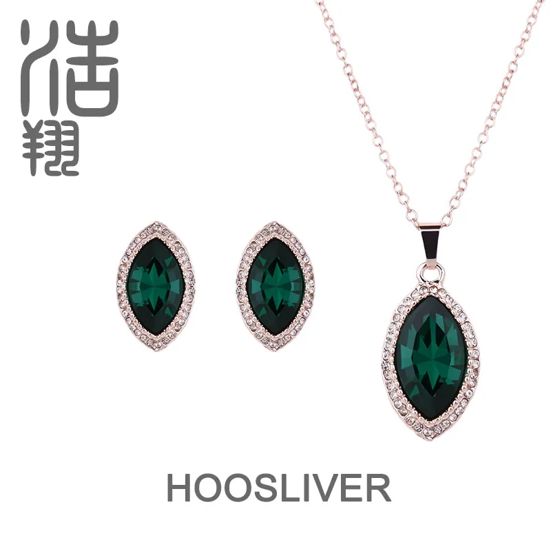 HOOSLIVER Мода Люкс Партия Ювелирные Наборы Для Женщин Новый Элегантный Серьги