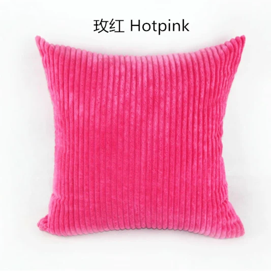 Stripe Hot pink Nordic подушка в клетку для стула крышка мягкая полосатая бархатная Цвет однотонные диванные подушки, чехол для дивана домашний Декор автомобиля изготовленный на заказ 30/35/40/45/50/60 см - Цвет: Stripe Hot pink