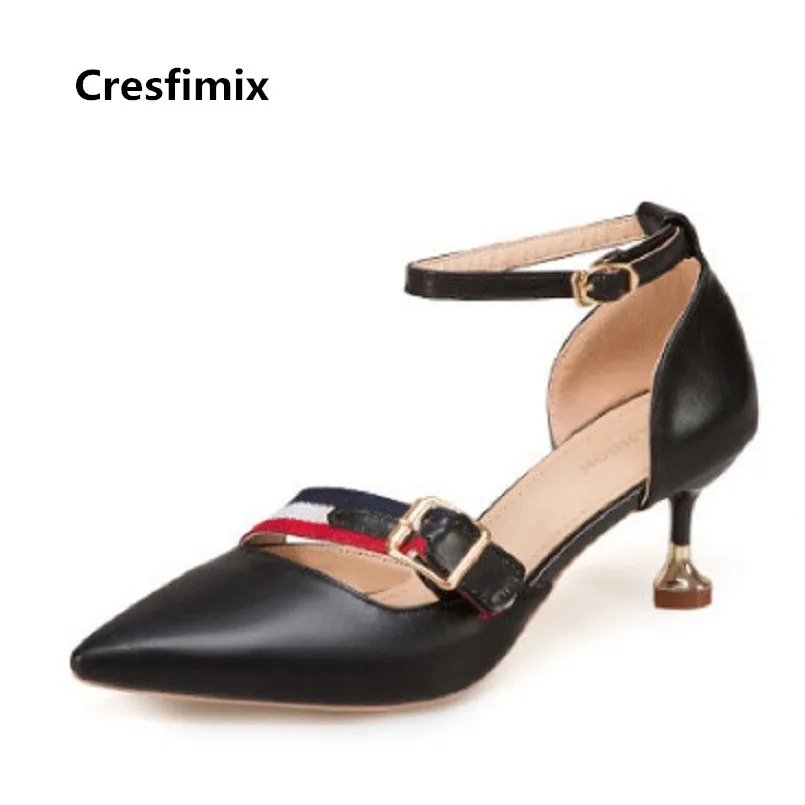 Cresfimix women cute sweet spring pu leather high heel pumps lady casual comfortable shoes femmes hauts talons a5010 | Обувь