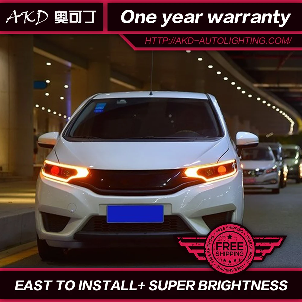 Для Honda Fit фары 2014-2017 модели Тюнинг автомобилей светодио дный xenon автомобиля