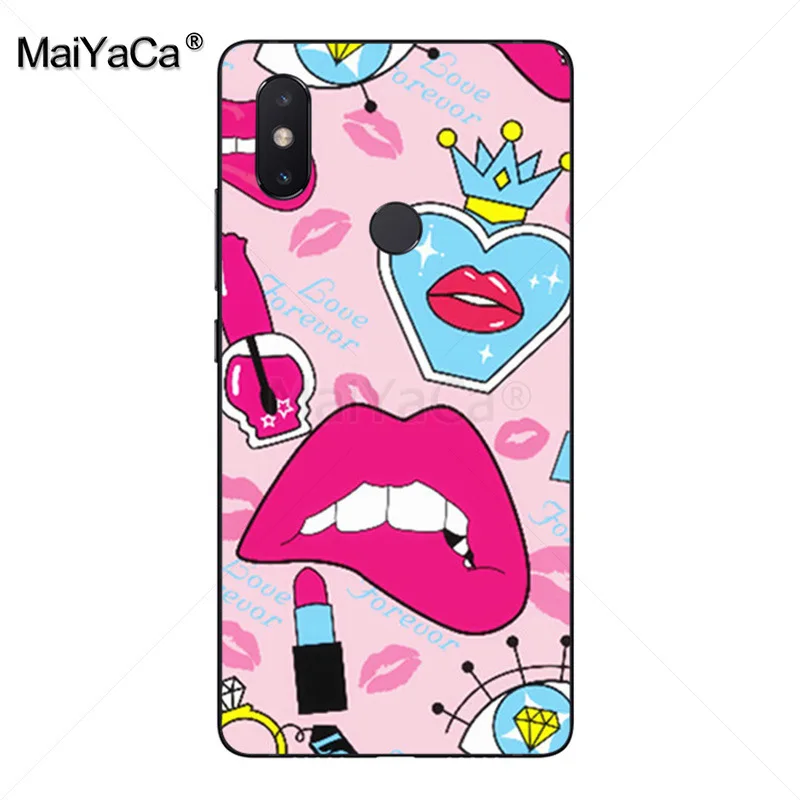 MaiYaCa сексуальная девушка красный черный Бог губ мягкий tpuPhone чехол для xiaomi mi 8se 6 note2