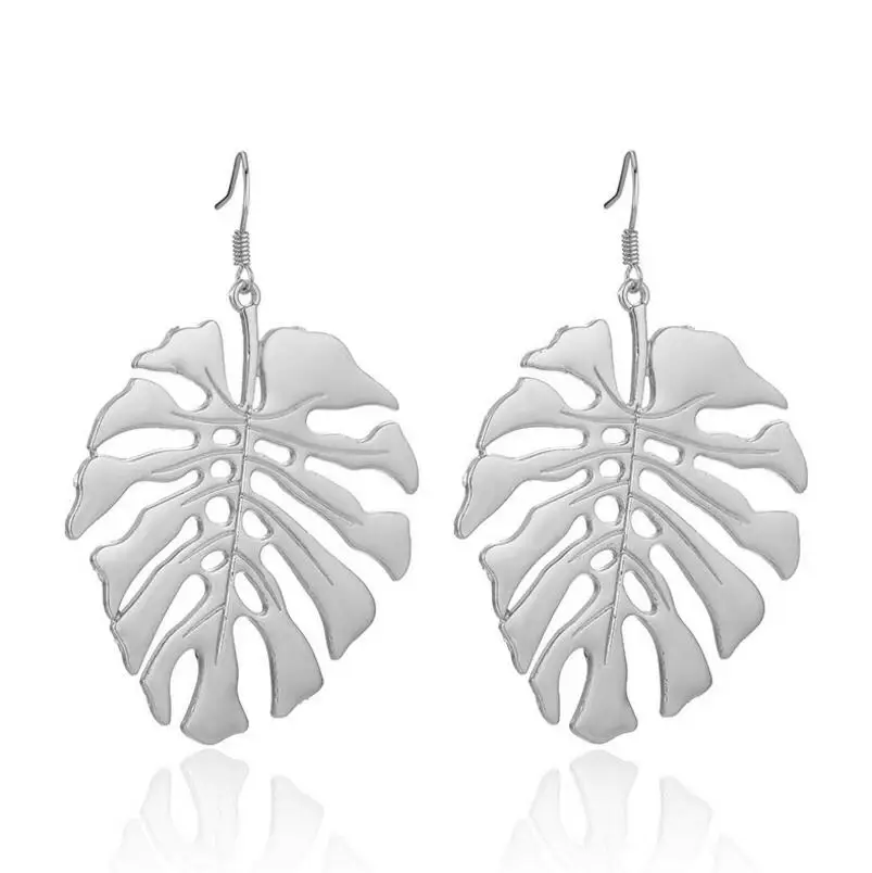 2019 висячие серьги в стиле бохо с полыми листьями монстеры виде тропических