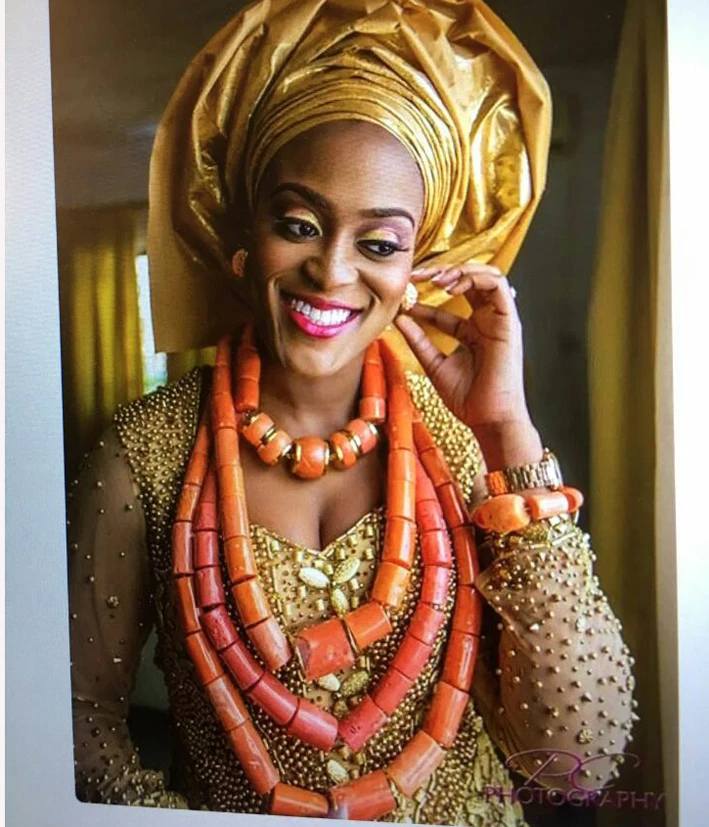 Роскошный 4 слоя настоящий нигерийский коралловый бисер ювелирный набор большой