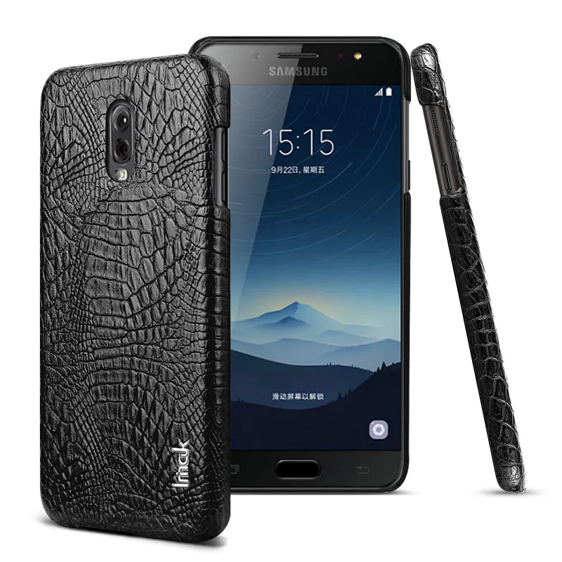 Imak Ruiyi Роскошные крокодиловой кожи кожаный чехол для Samsung Galaxy C8 Жесткий PC задняя