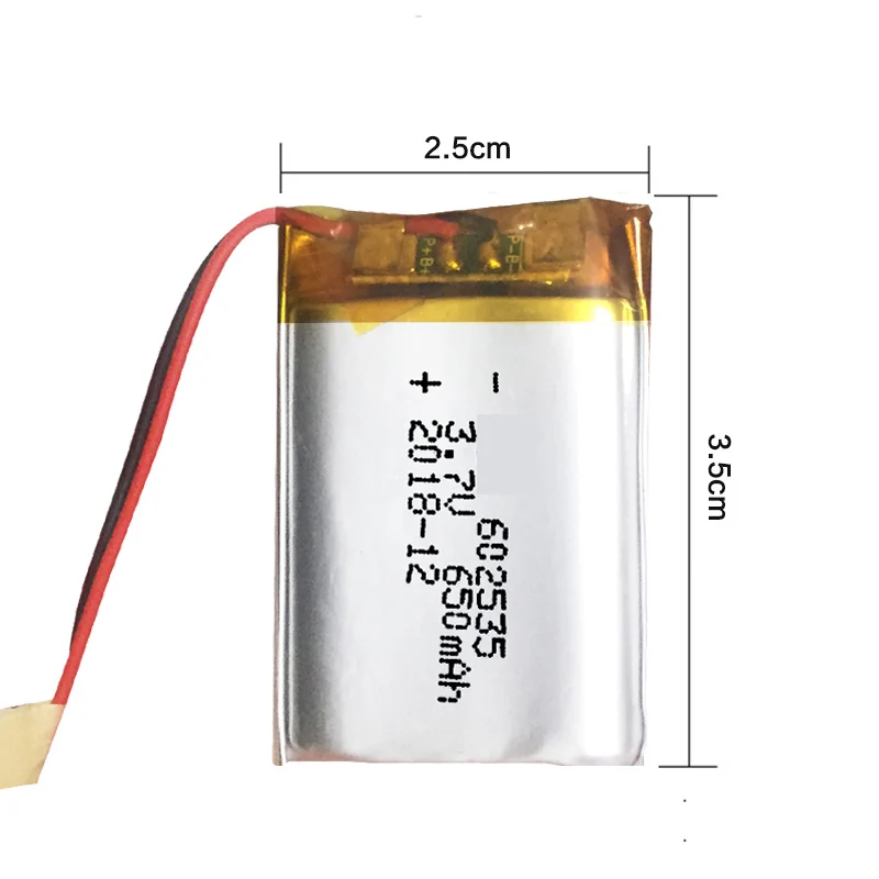 Модель 602535 582535 SP5 3 7 в 650 мА/ч перезаряжаемая батарея для MIO tachograph papago HP F300 F200 F210 QStar A5
