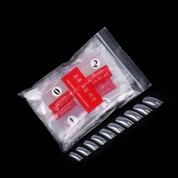 Новые 500 шт./упак. Натуральные Цветные накладные ногти с квадратной головкой для