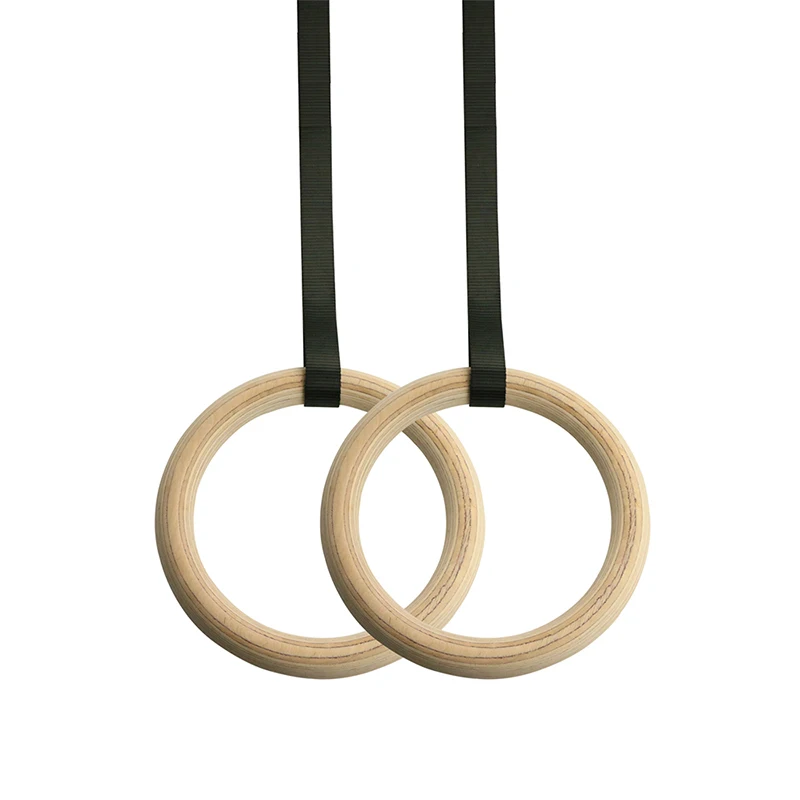 Gymnastic Rings Wood Fitness Ring Pull Ups Equipment Training ExerciseWorkout Home Balance Crossfit Muscle Adjustable | Спорт и