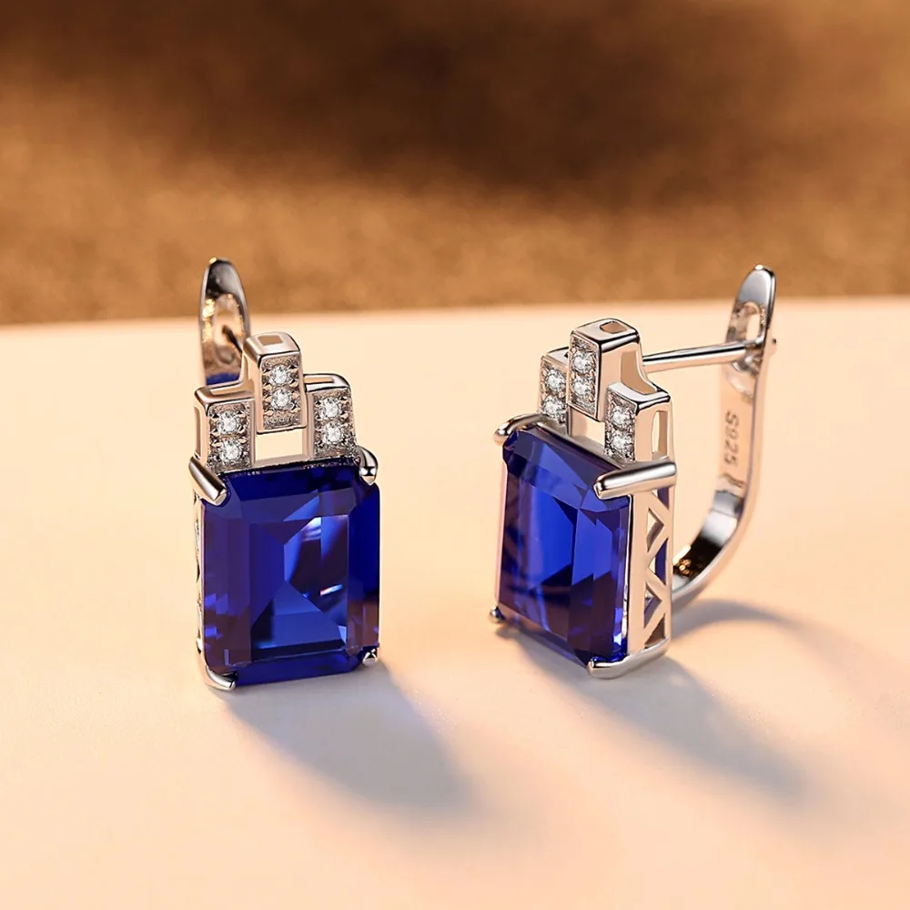 CZCITY драгоценными камнями серьги-клипсы роскошные 7.6ct нано русский имитация