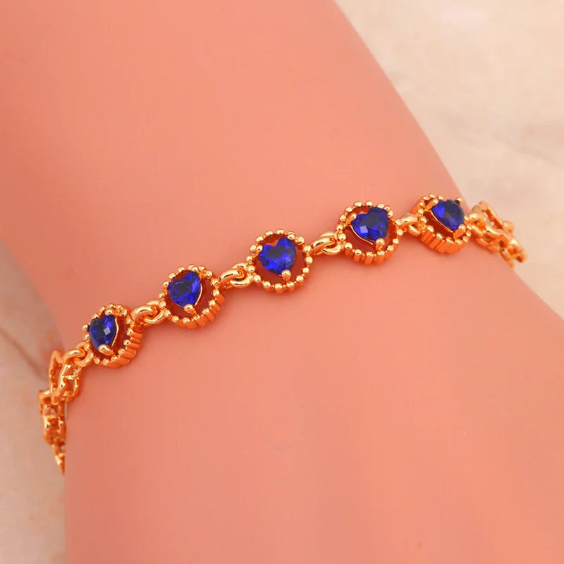 Романтичный стиль звезда и сердце дизайн золотой тон Шарм Браслеты для женщин