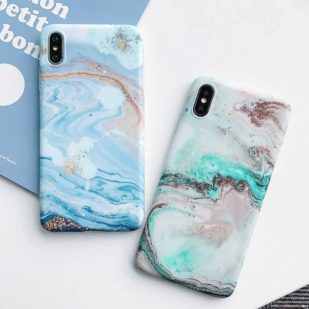 Силиконовые чехлы Boucho для iphone XS MAX XR X 8 plus 6 Модный Цветной чехол под мрамор 6s 7